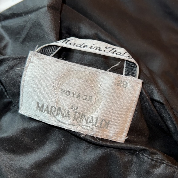 Voyage by Marina Rinaldi Goose Down and Real Beaver Fur Reversible Black Jacket - Picture 5 of 16